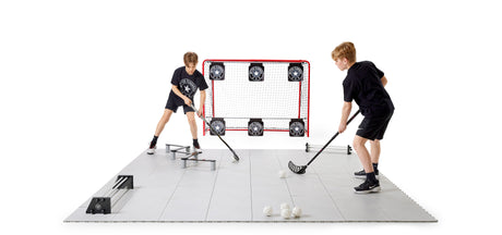 Floorball shooting targets in a goal for decision and accuracy training